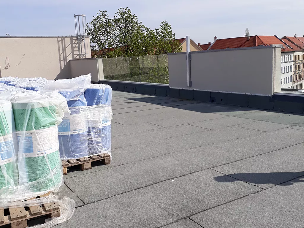 Dach bevor Bodenaufbau